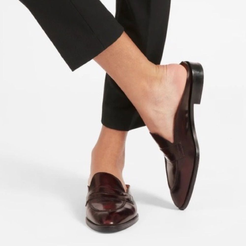 Everlane Burgundy Wine Modern Penny Leather Slip On  Loafer Size 6